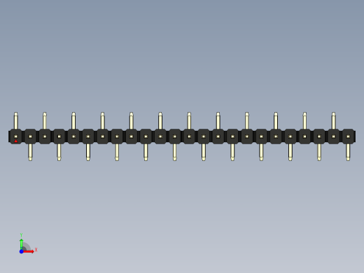 彩色公排针 100mil 2.54mm 系列-DS1022_black_24p_100mil_Type_SMT_R1_rev1.0前视缩略图