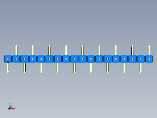 彩色公排针 100mil 2.54mm 系列-DS1022_blue_18p_100mil_Type_SMT_R2_rev1.0前视缩略图