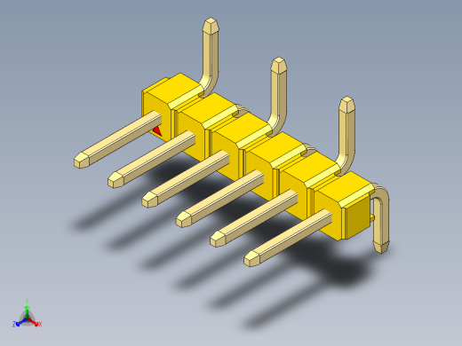 彩色公排针 100mil 2.54mm 系列-DS1022_yellow_06p_100mil_Type_SMT_R1_rev1.0