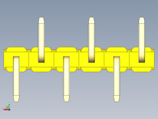 彩色公排针 100mil 2.54mm 系列-DS1022_yellow_06p_100mil_Type_SMT_R1_rev1.0后视缩略图