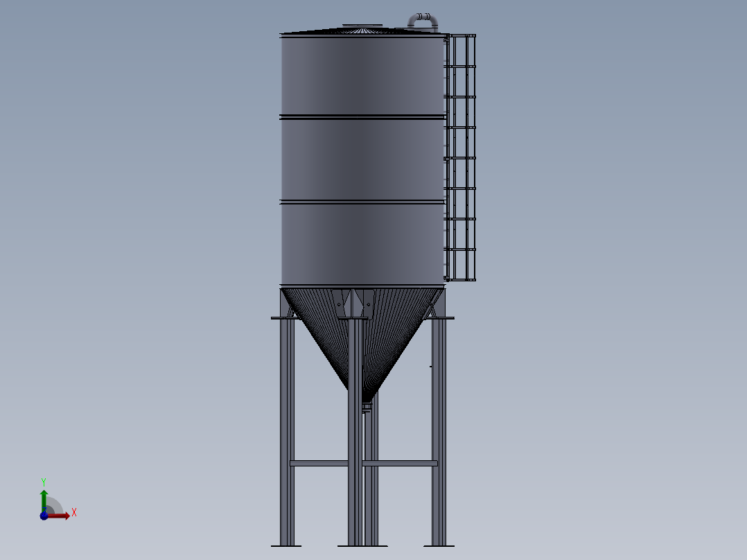 水泥筒仓前视图