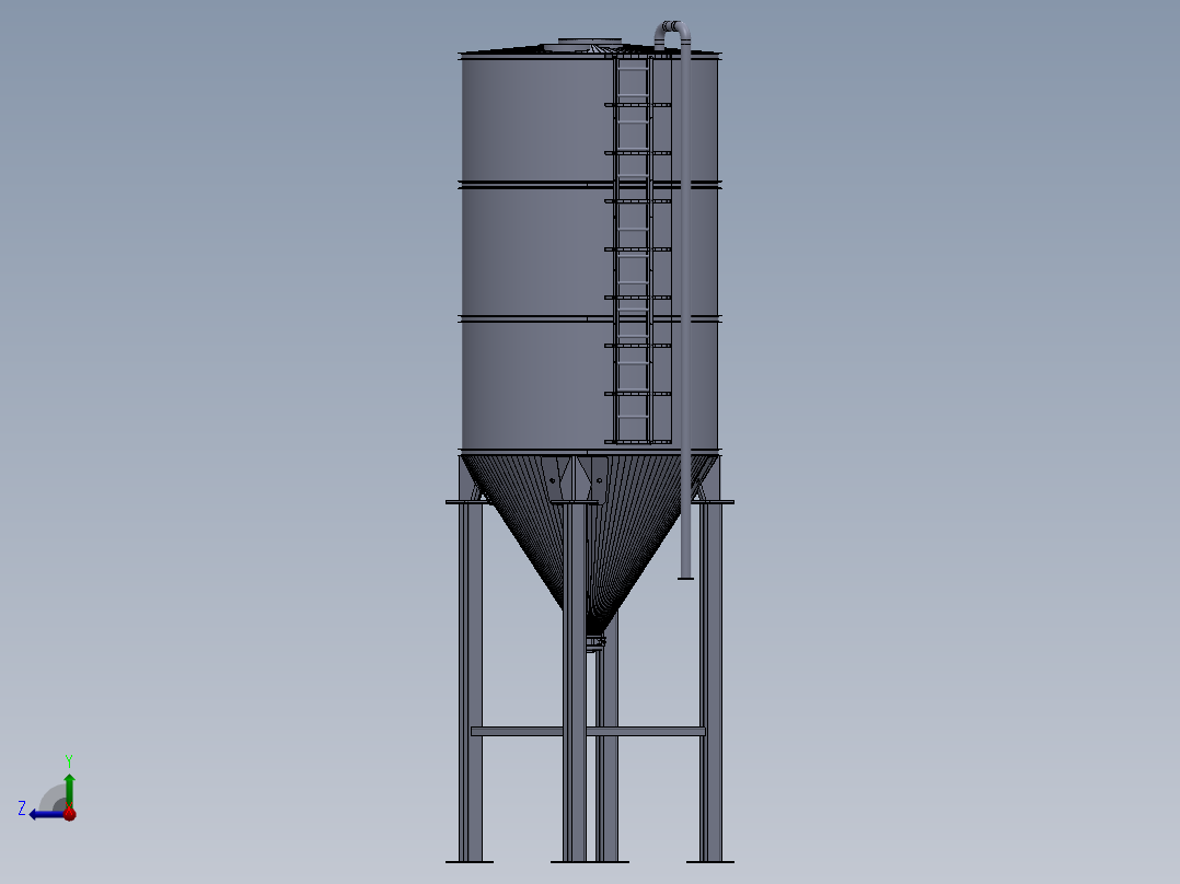 水泥筒仓右视图