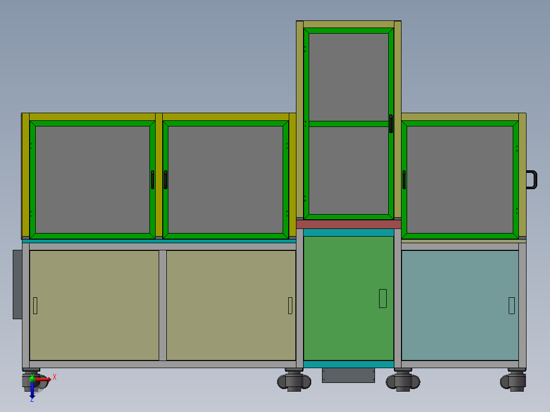 锂电池铝膜自动成型机俯视图