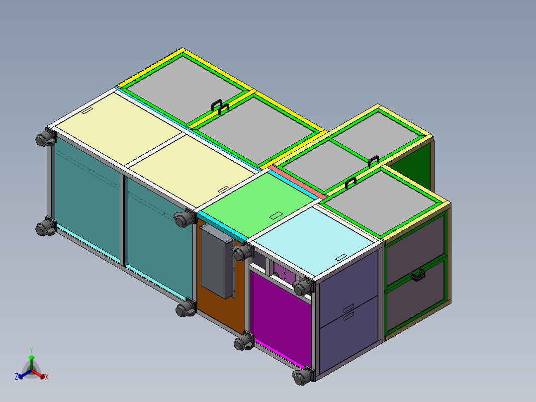 锂电池铝膜自动成型机正等轴测图
