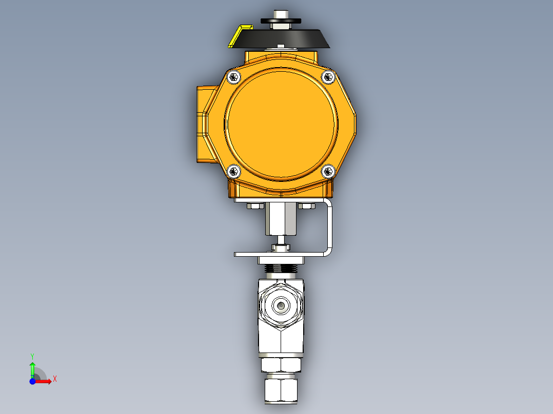 B系列三通球阀，前视图