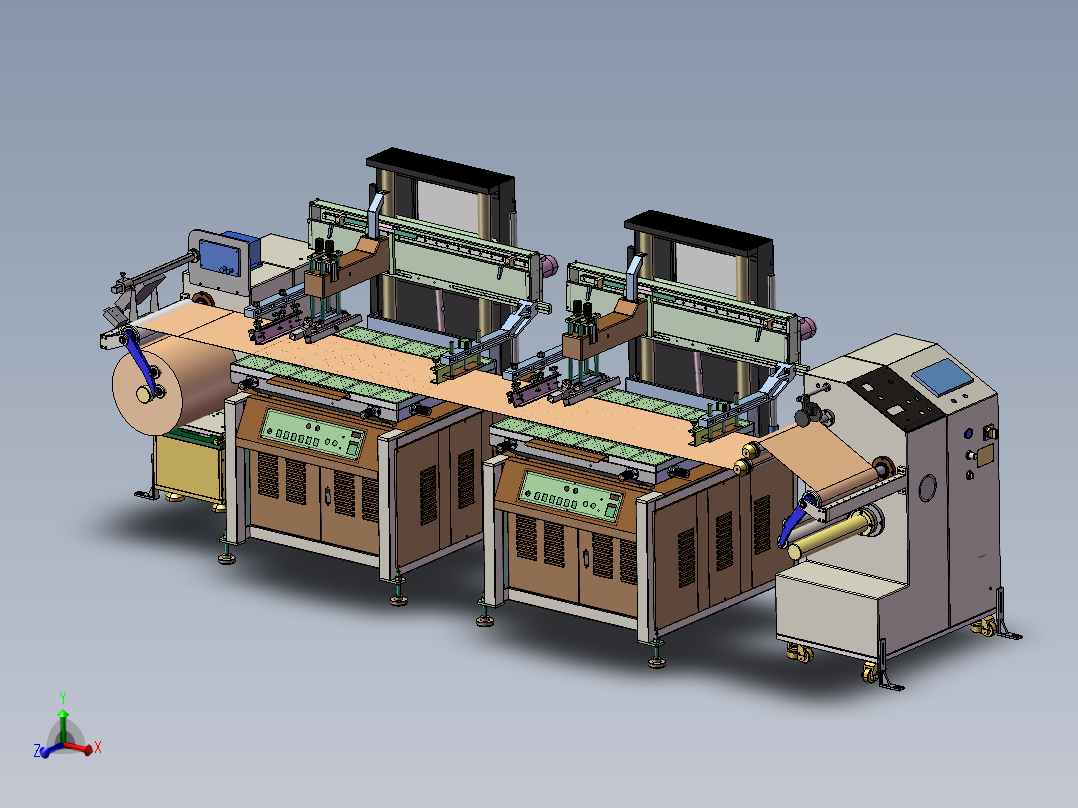 双色丝网印刷机三维SW模型