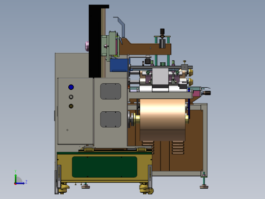 双色丝网印刷机三维SW模型左视缩略图