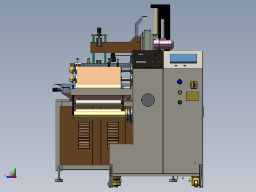 双色丝网印刷机三维SW模型右视缩略图