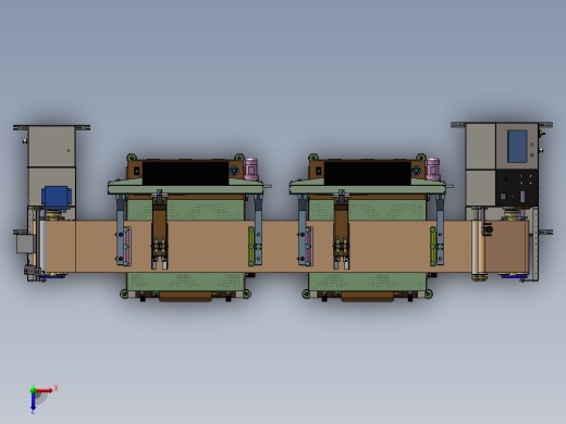 双色丝网印刷机三维SW模型俯视缩略图