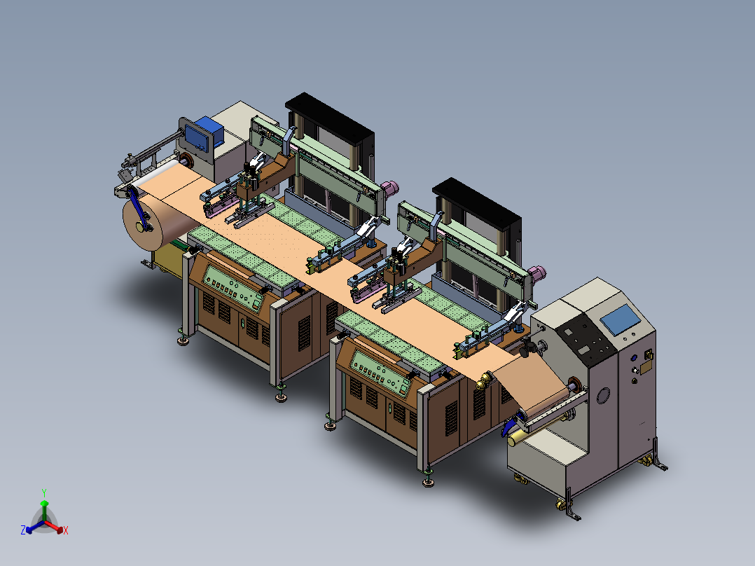 双色丝网印刷机三维SW模型正等轴测图