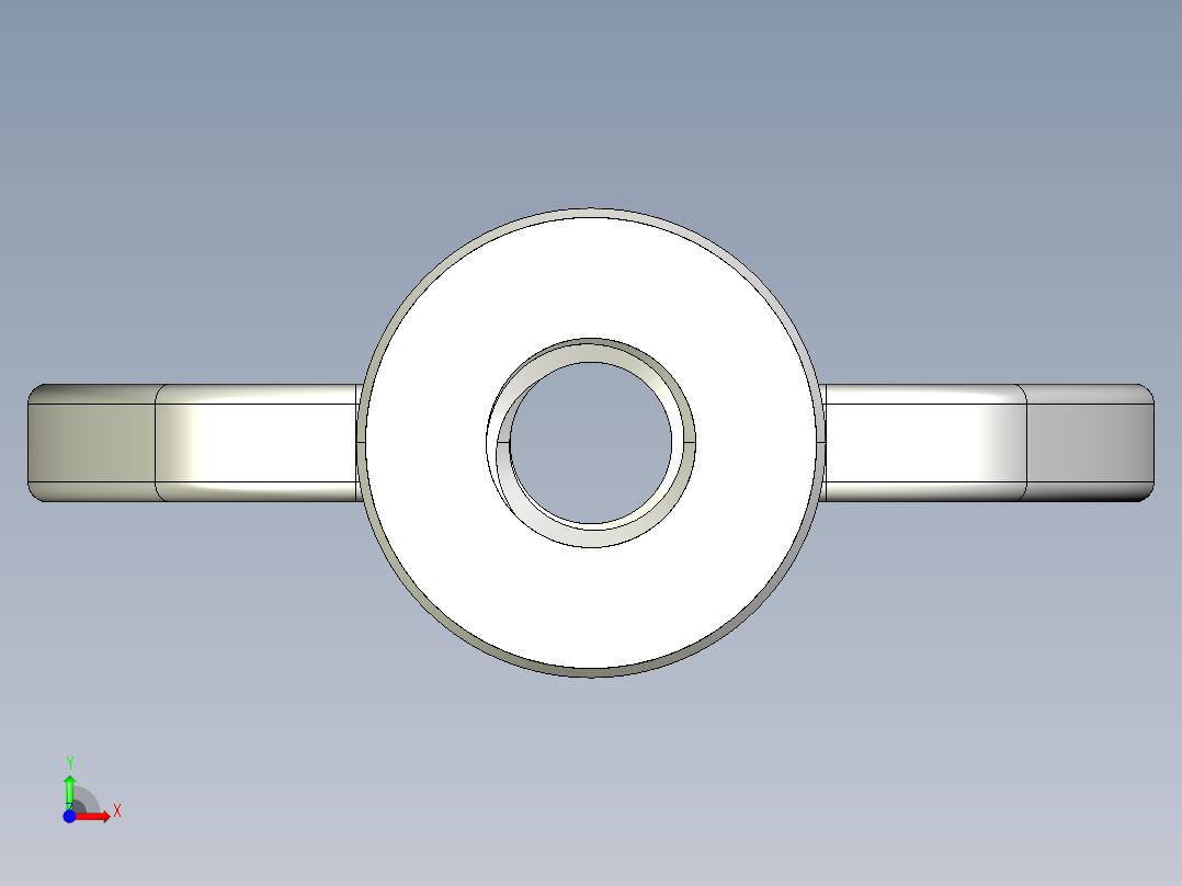 蝶形螺母-WING NUT M4 x 0.7mm Thread.IGS前视图
