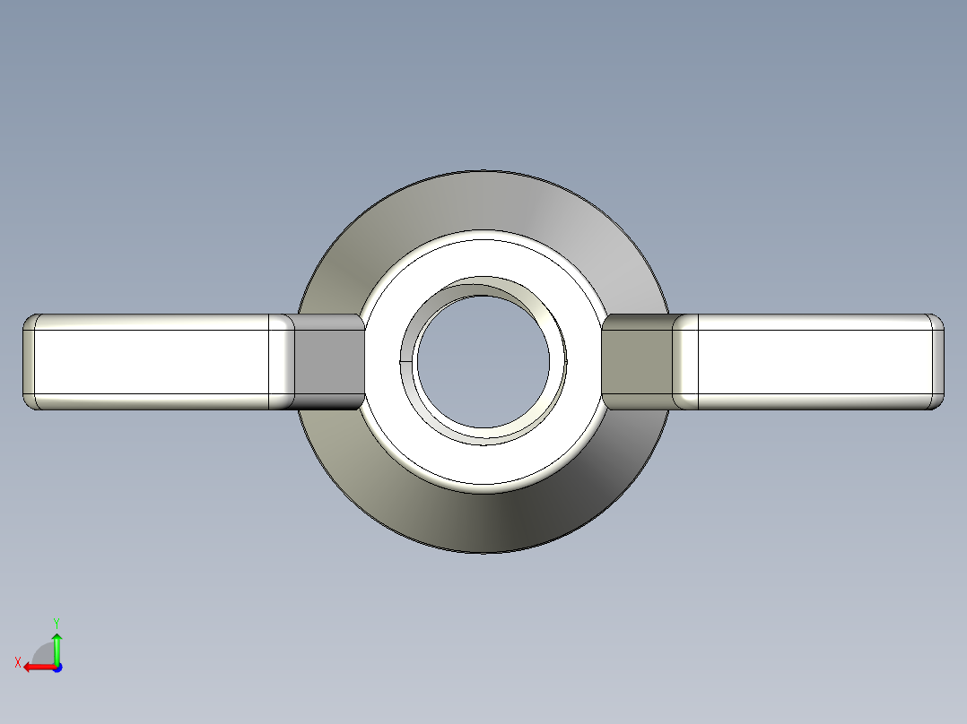 蝶形螺母-WING NUT M4 x 0.7mm Thread.IGS后视图