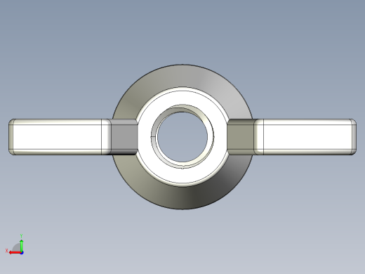 蝶形螺母-WING NUT M4 x 0.7mm Thread.IGS后视缩略图