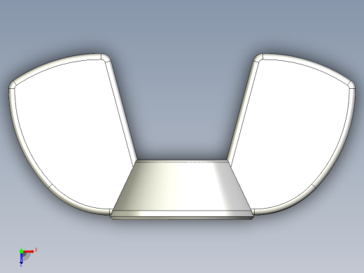 蝶形螺母-WING NUT M4 x 0.7mm Thread.IGS俯视缩略图