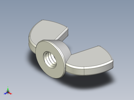 蝶形螺母-WING NUT M4 x 0.7mm Thread.IGS正等轴测缩略图