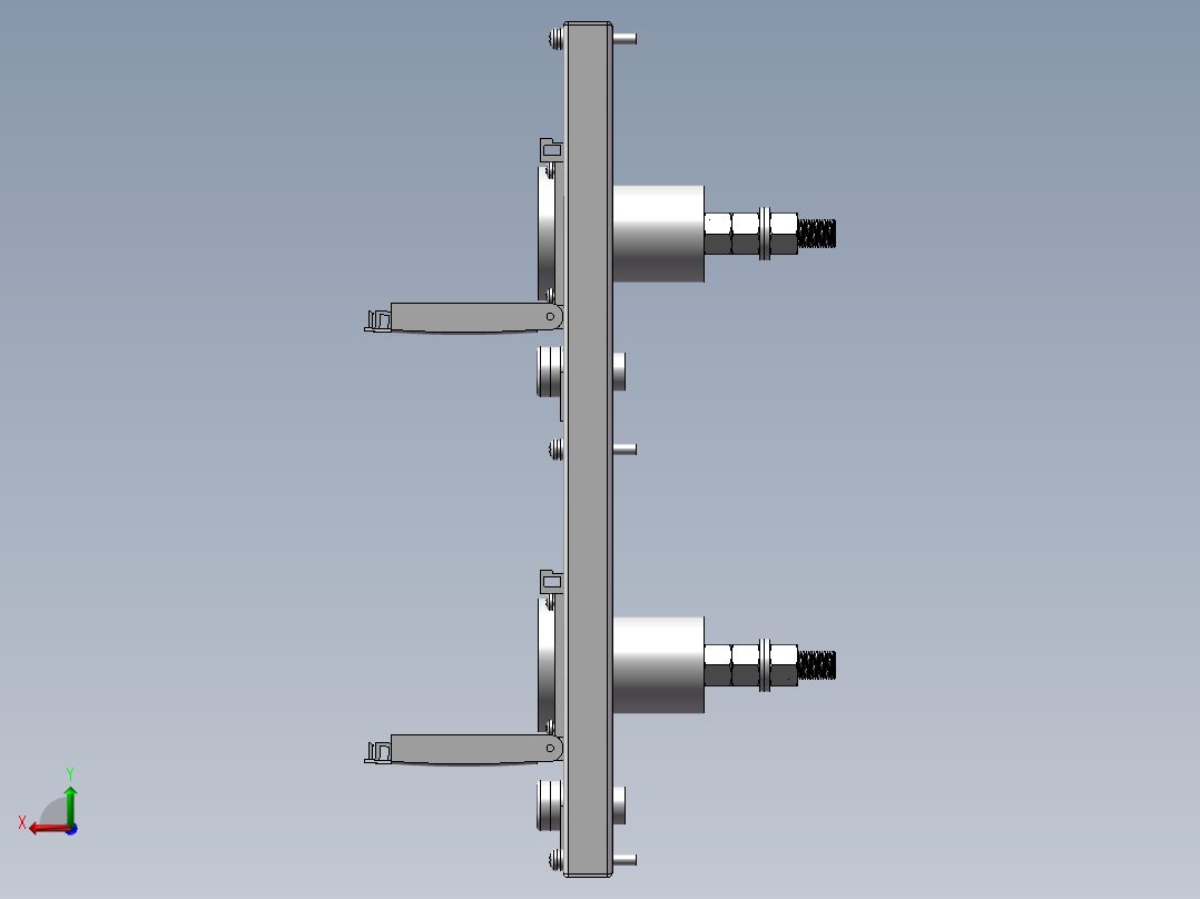 大功率航插连接器三维SW后视图