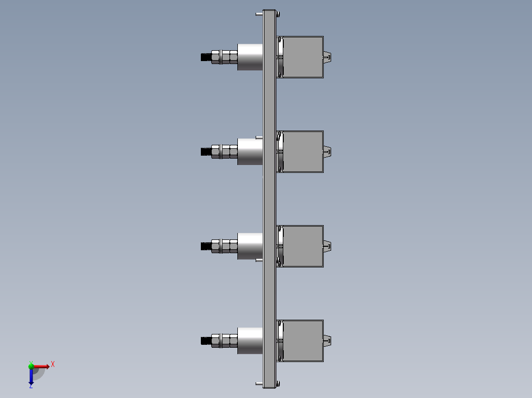 大功率航插连接器三维SW俯视图