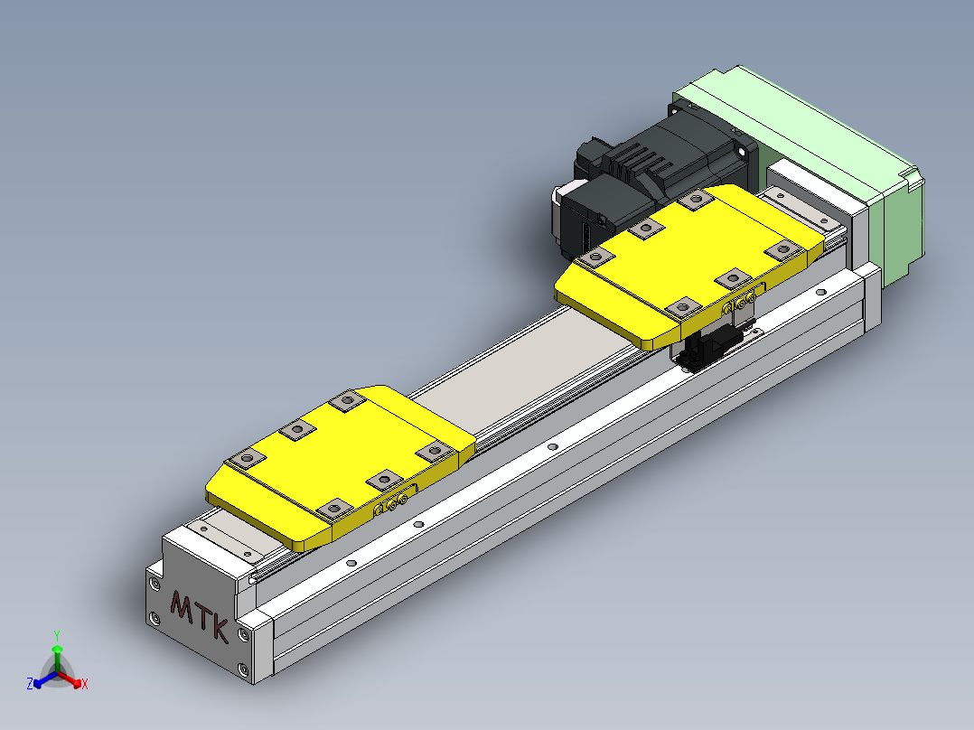 GTH内嵌丝杆全封闭GTH8S-BL-200W正等轴测图