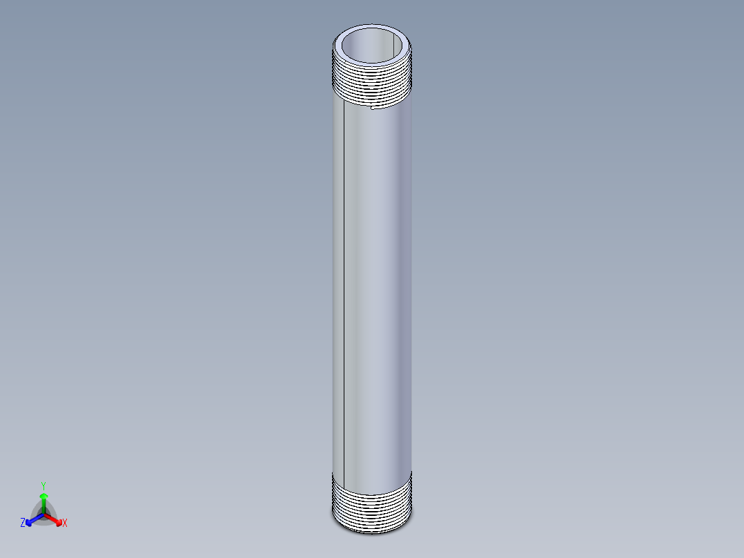聚氯乙烯配件33-Sch80_Nipple_MPTxMPT_861-178_1.25in x 12in正等轴测图