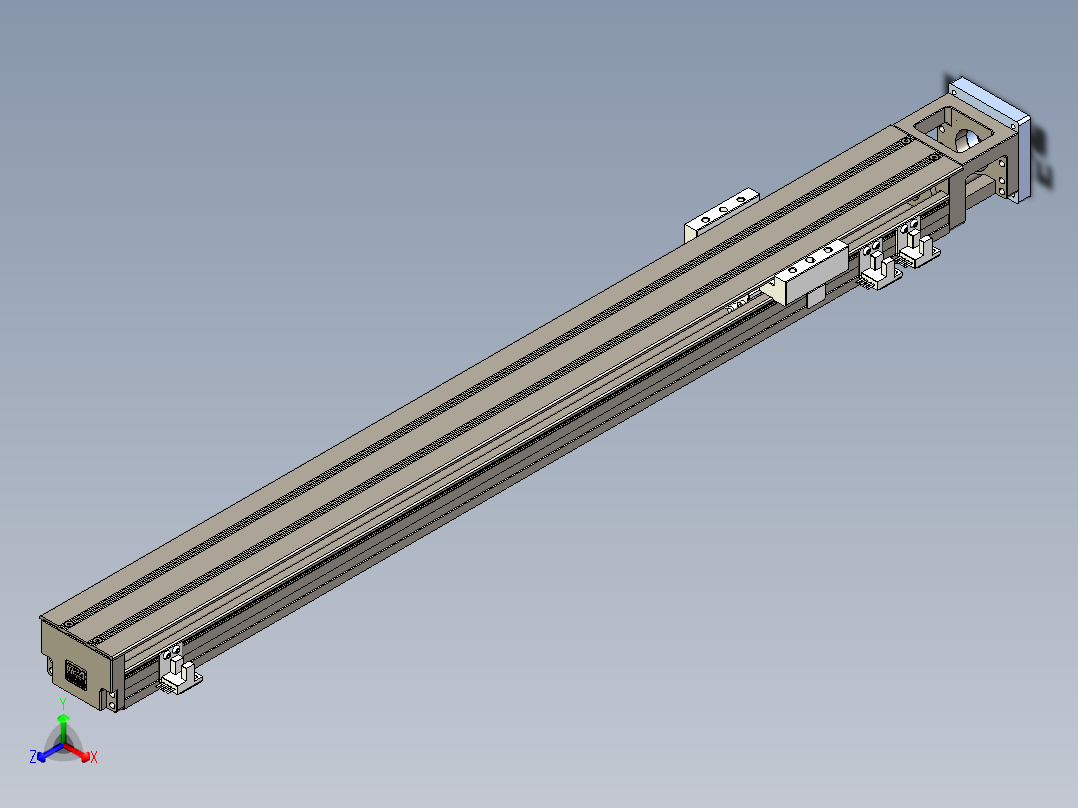 TPA-KNR-60E-1205C-L600A1-M-BJ60-N3线性模块铝制底座正等轴测图