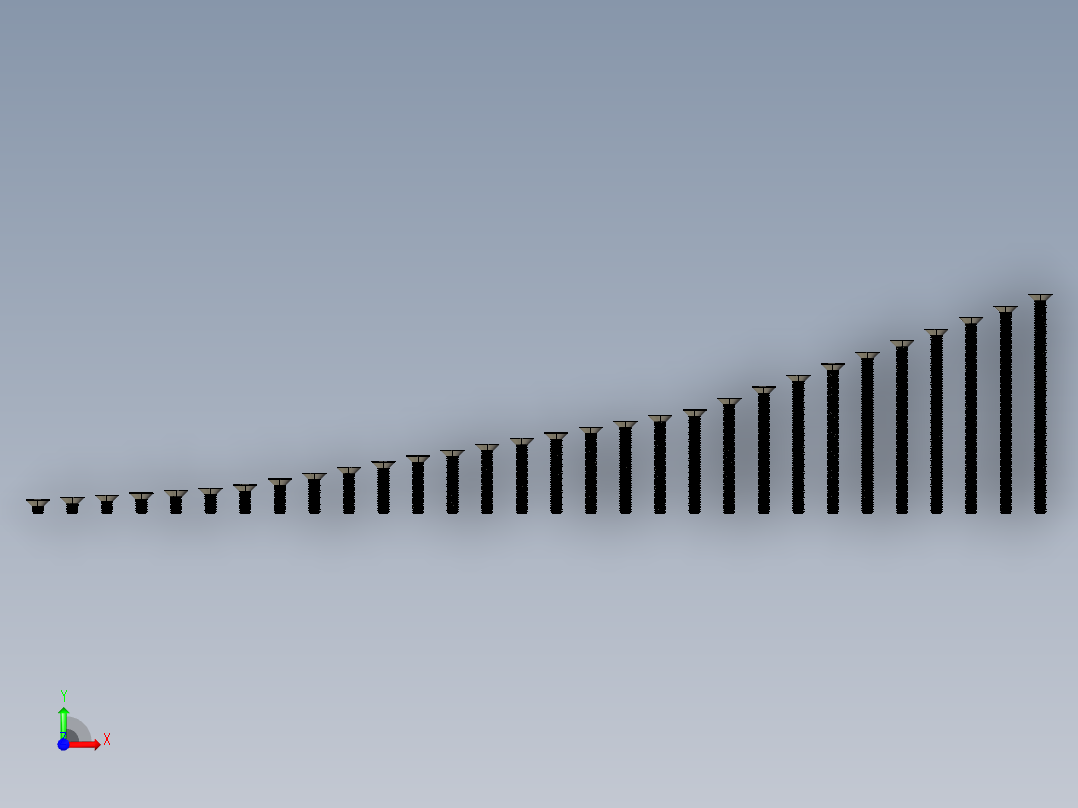 M10系列沉头内六角螺钉前视图