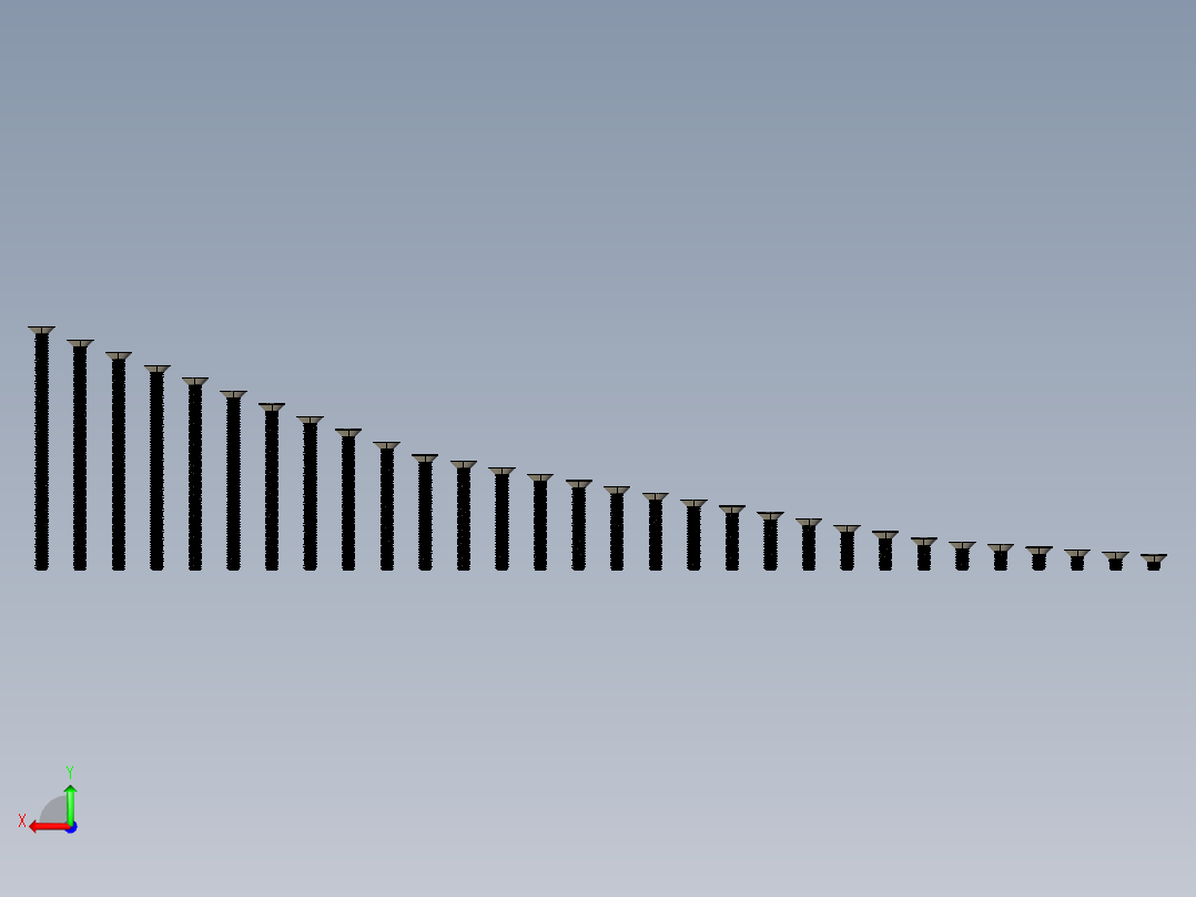 M10系列沉头内六角螺钉后视图