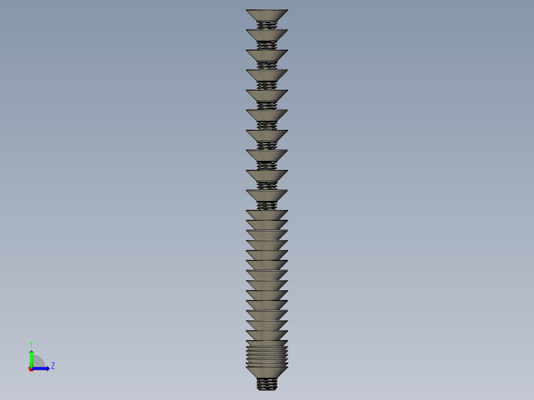 M10系列沉头内六角螺钉左视图