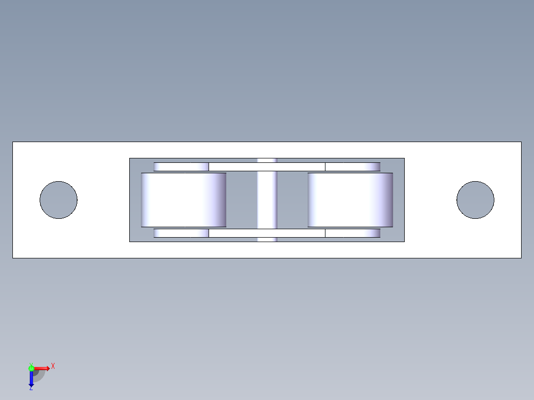 塑钢门窗滑轮俯视图