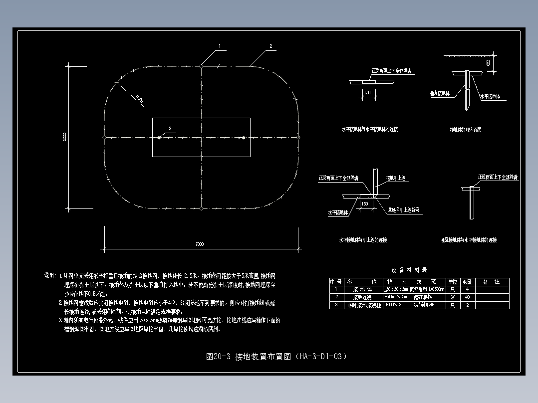 图20-3 接地装置布置图（HA-3-D1-03）
