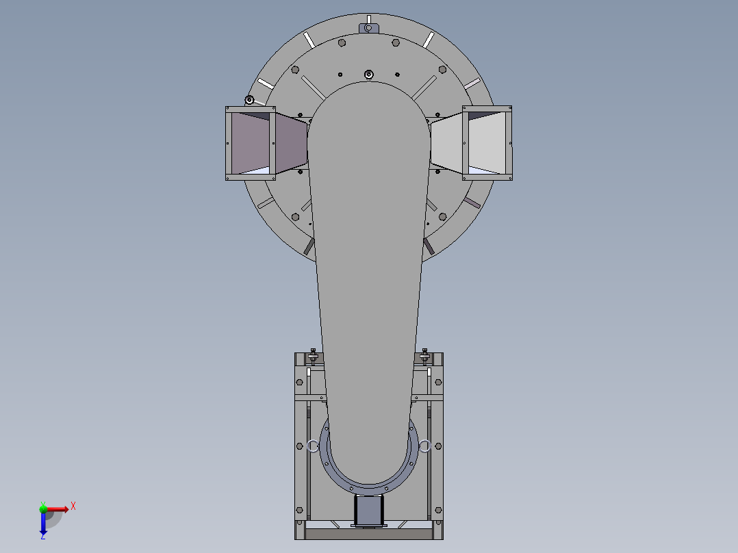 破碎机、PLF1500 立轴反击式破碎机俯视图