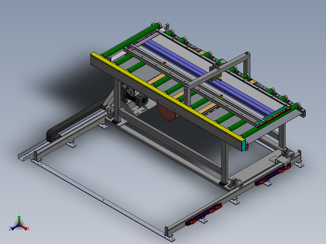 平行移载的滚筒输送机