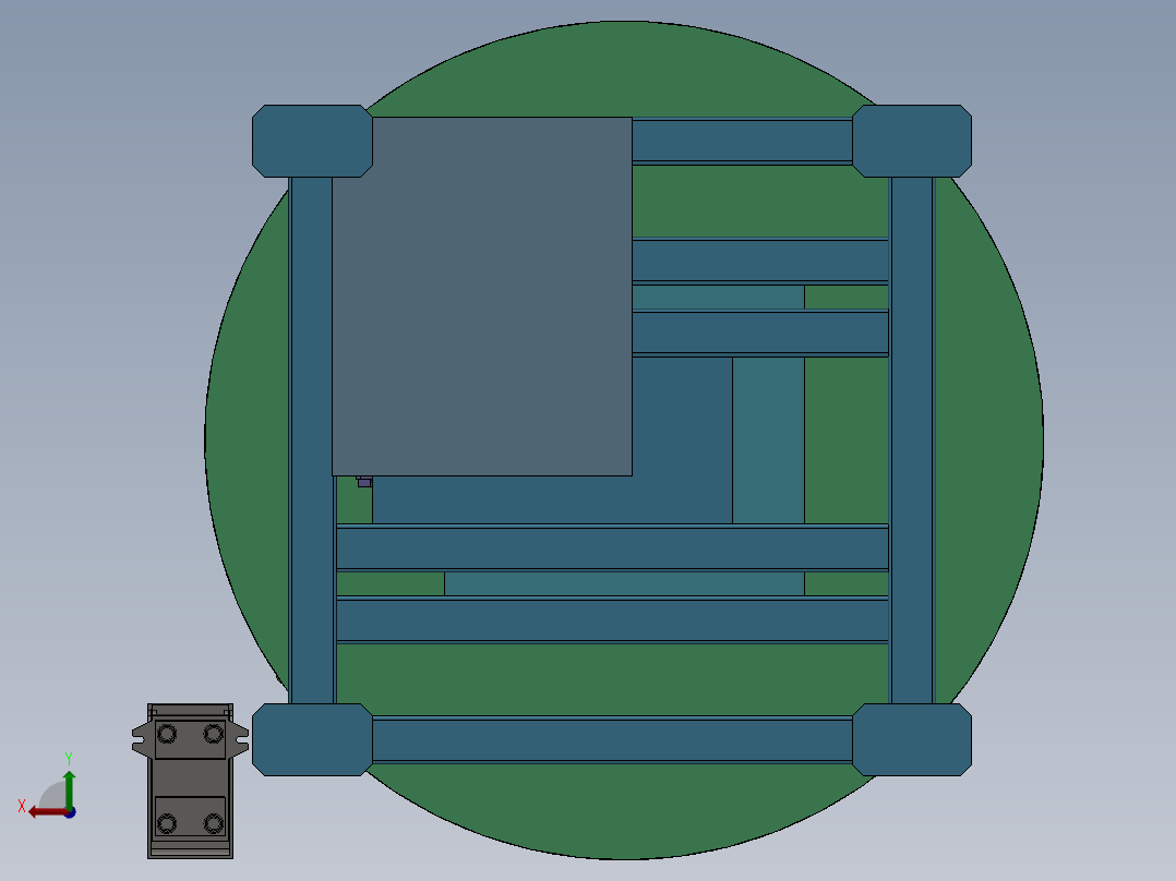 旋转工作台  sw20后视图