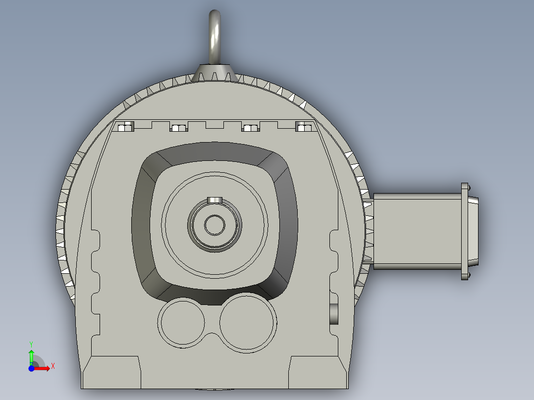 GR斜齿轮减速电机GR27-Y075-4P-2878-M1-1前视图
