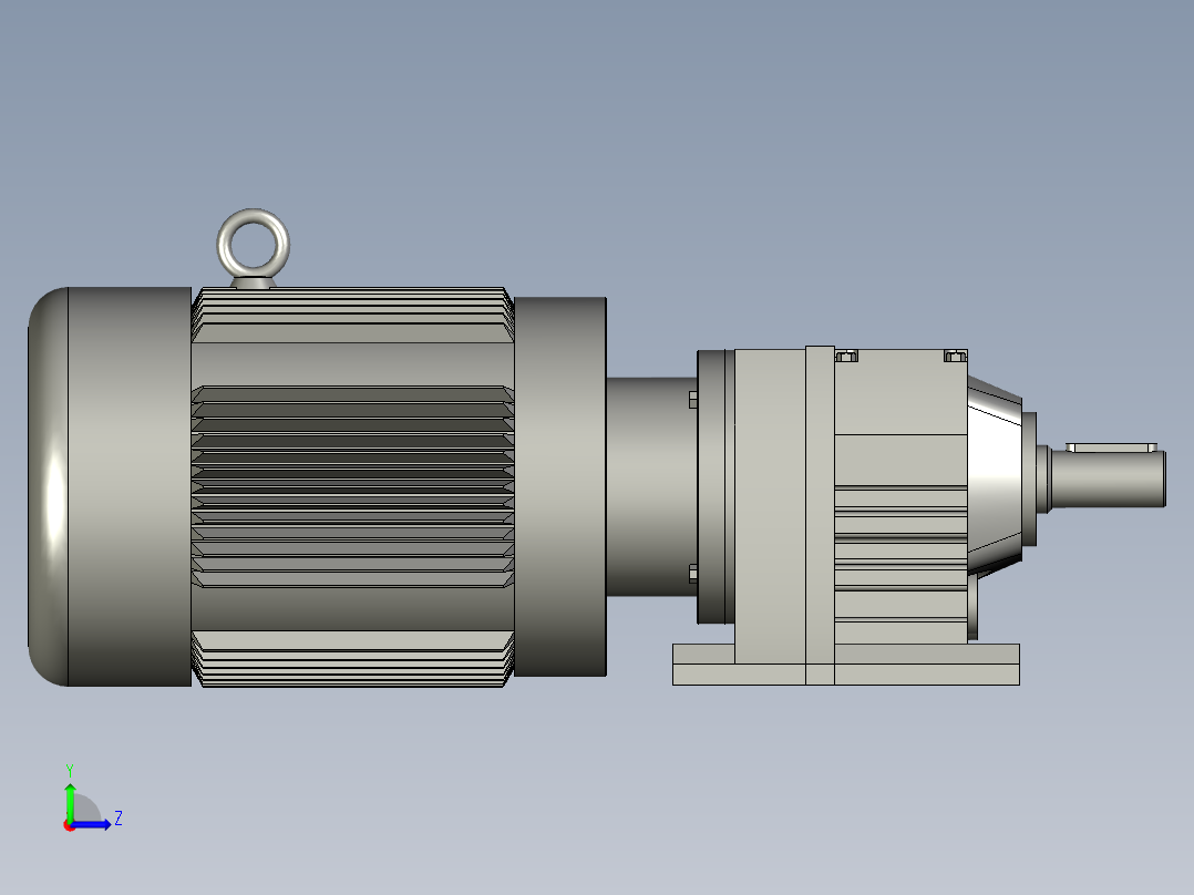 GR斜齿轮减速电机GR27-Y075-4P-2878-M1-1左视图