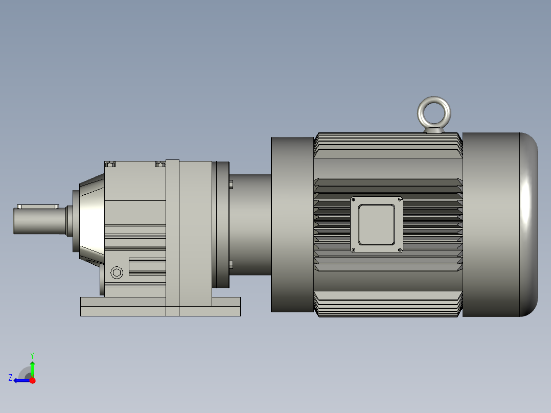 GR斜齿轮减速电机GR27-Y075-4P-2878-M1-1右视图