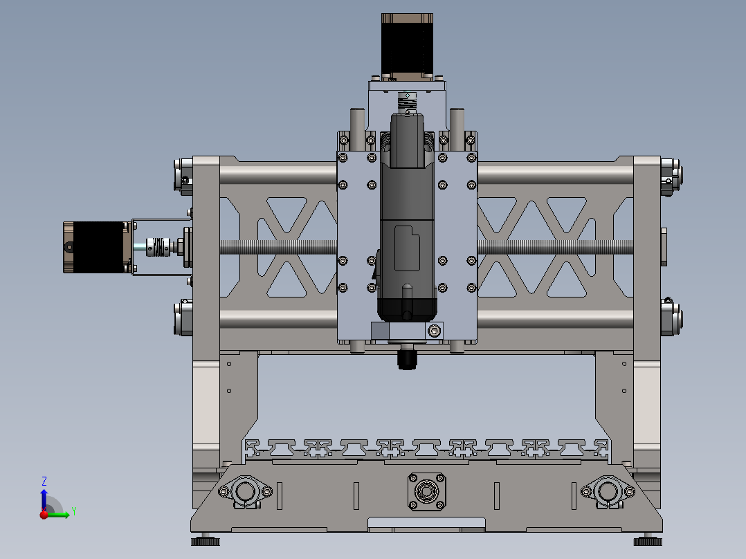 小型精密加工中心装配体111前视图
