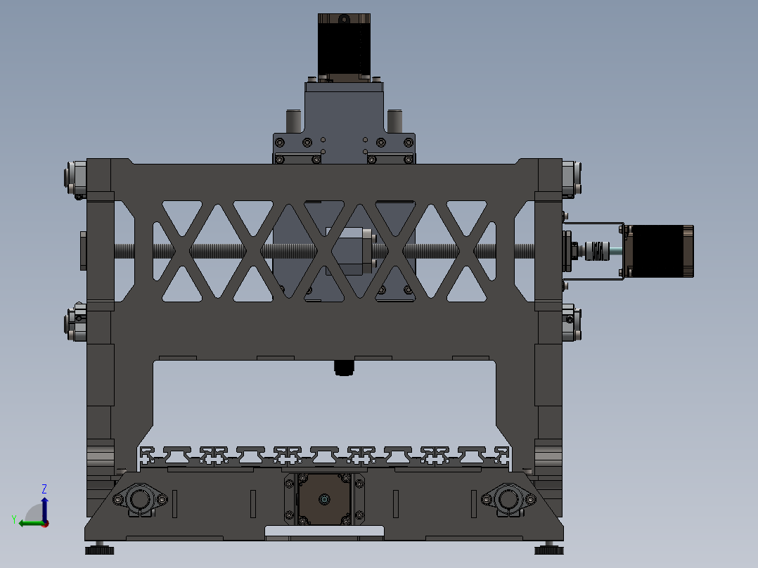 小型精密加工中心装配体111后视图