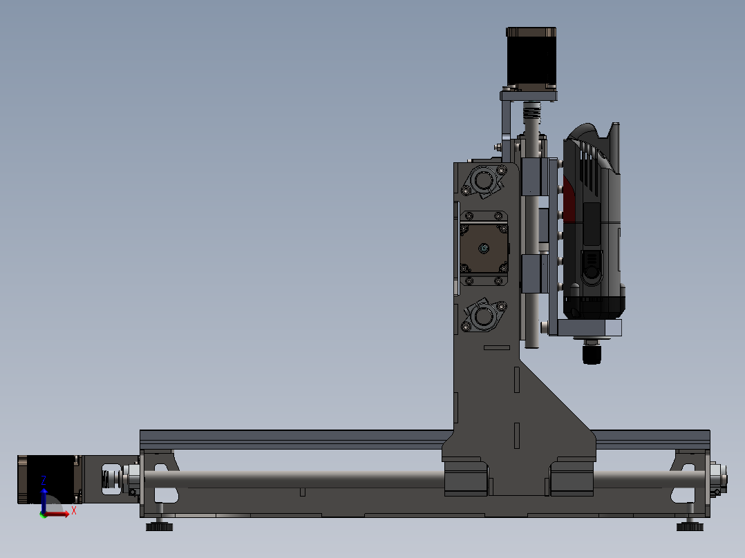 小型精密加工中心装配体111左视图
