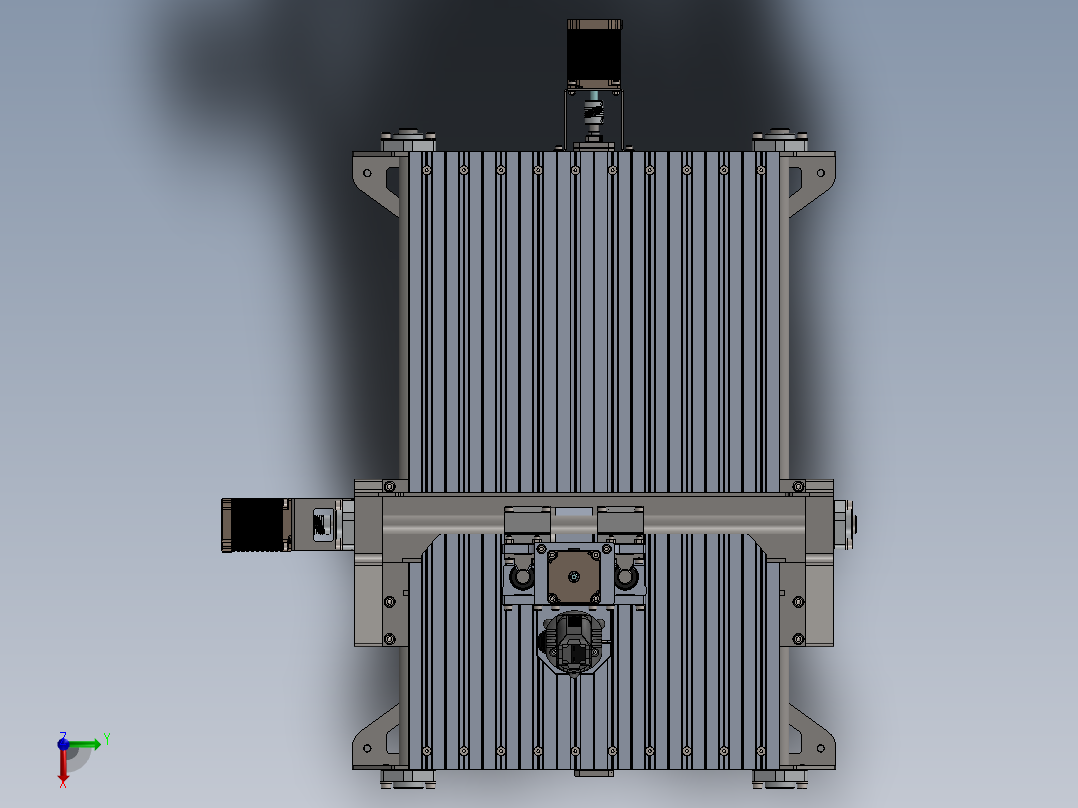 小型精密加工中心装配体111俯视图