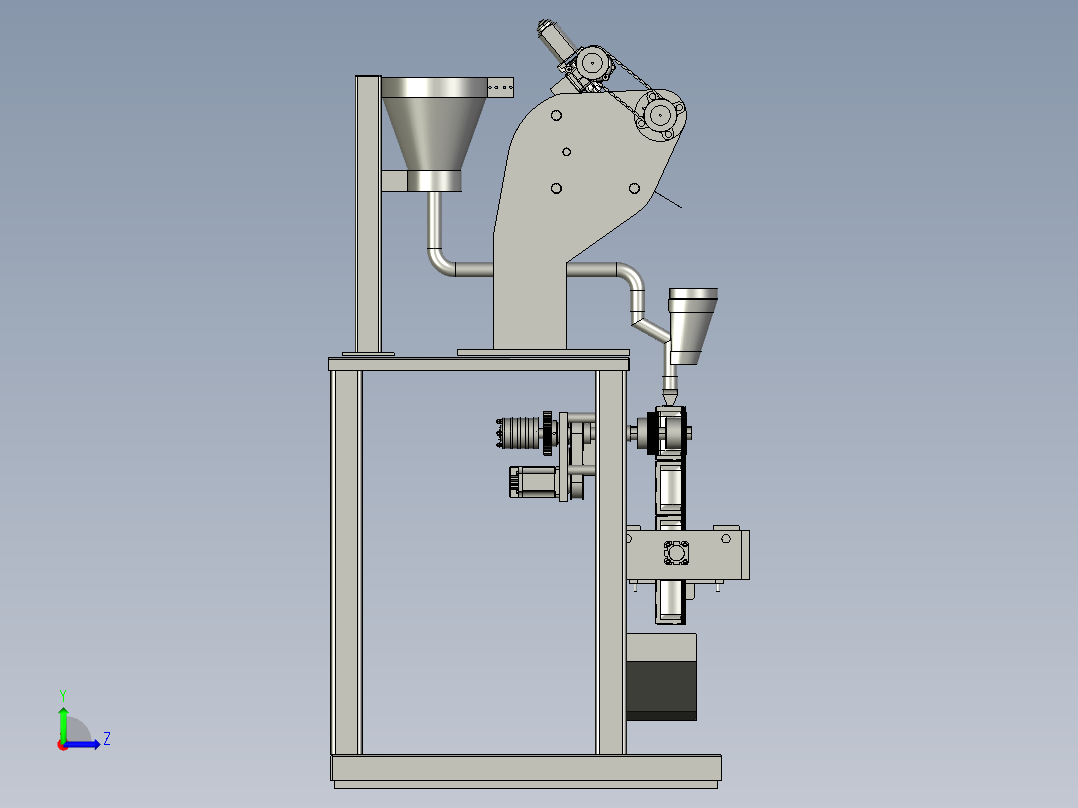 打包便携式液体的打包机左视图