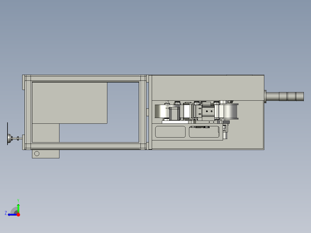 电脑主机外壳自动加工生产线设计-定点剥离模组-V1右视图