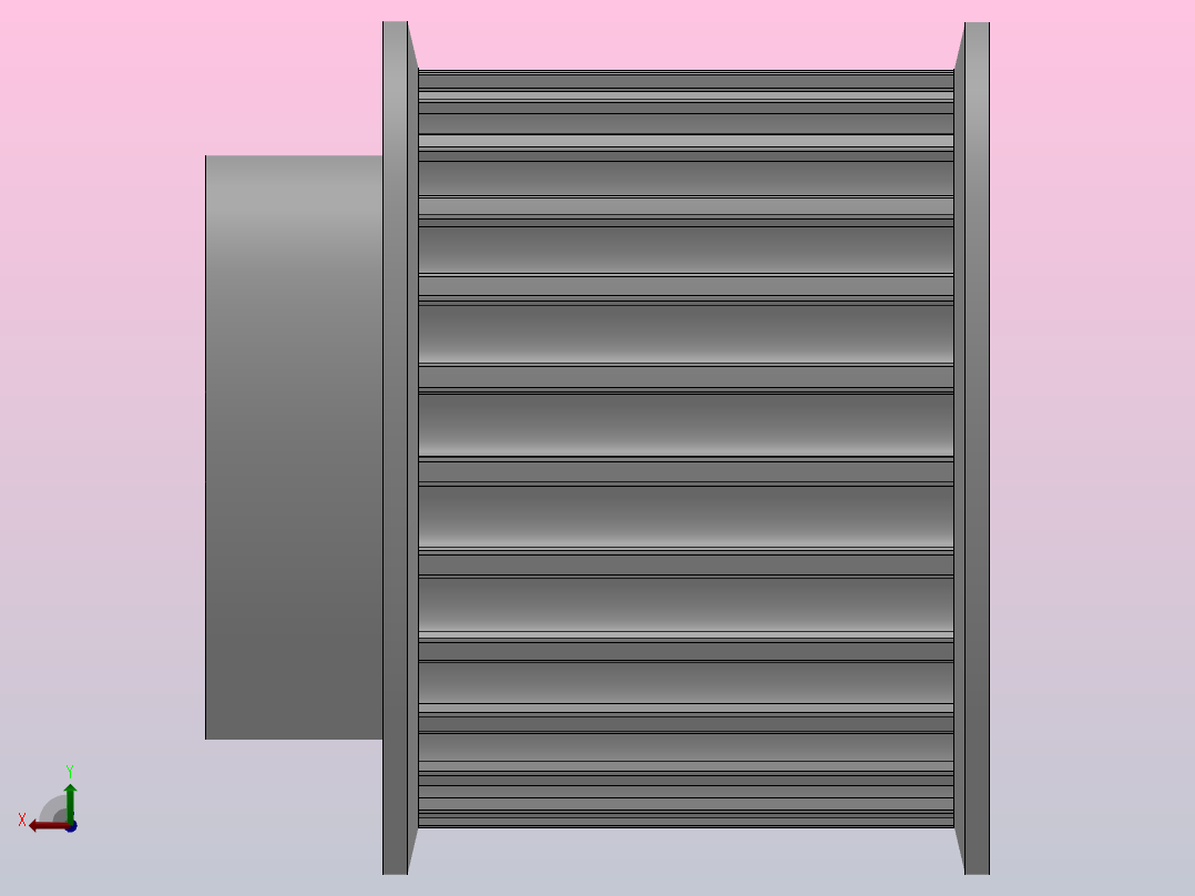 小凸缘型半圆弧形齿同步带轮H8M型_SH8MDC-25-40-dc10-A后视图