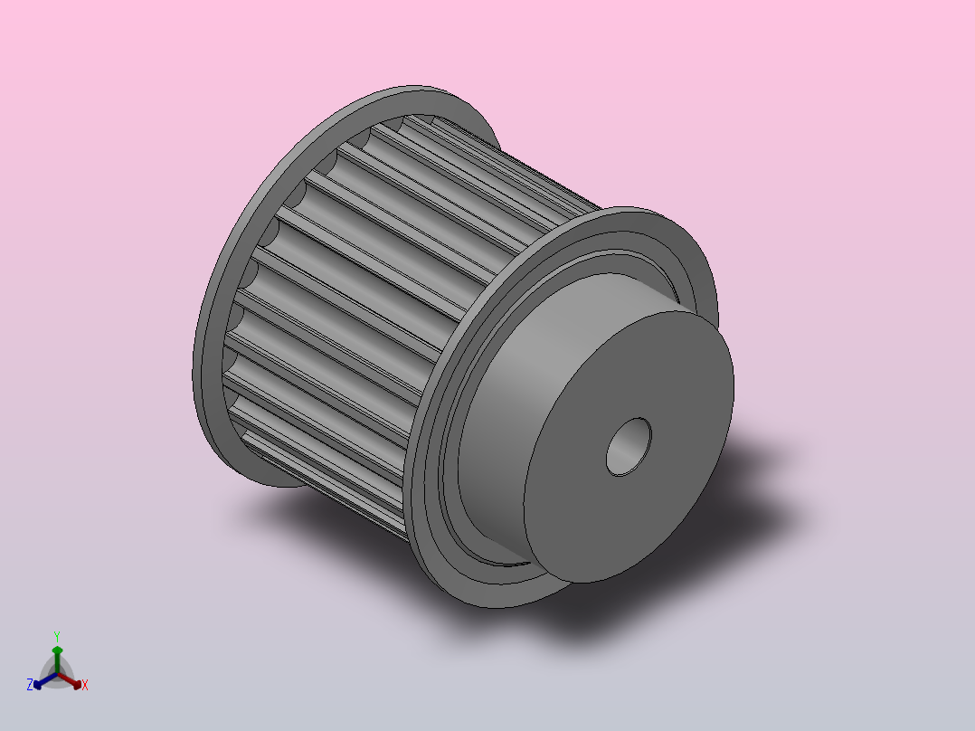 小凸缘型半圆弧形齿同步带轮H8M型_SH8MDC-25-40-dc10-A正等轴测图