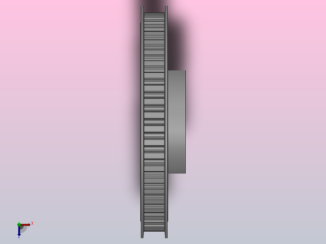 小凸缘型梯形齿同步带轮L型[SLDB-50-050-da16-ds22-S5-A]俯视图