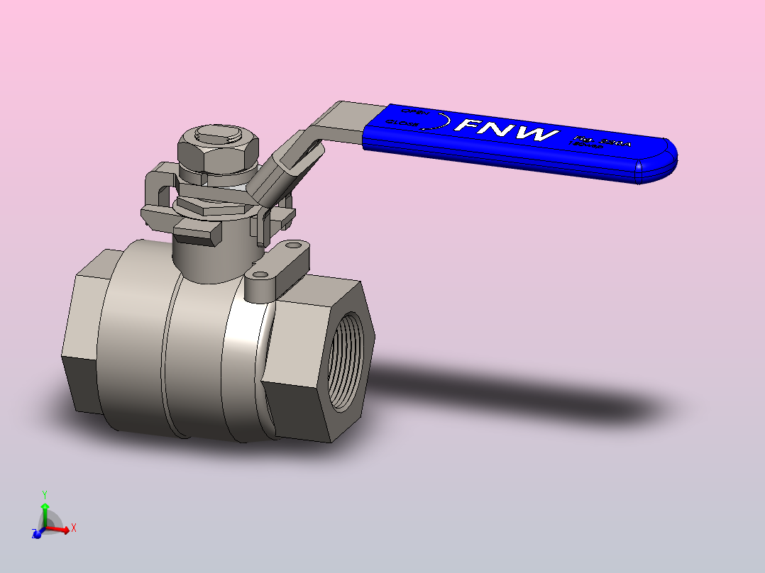 FNW-FNW220AJ二片式内螺纹球阀主视图