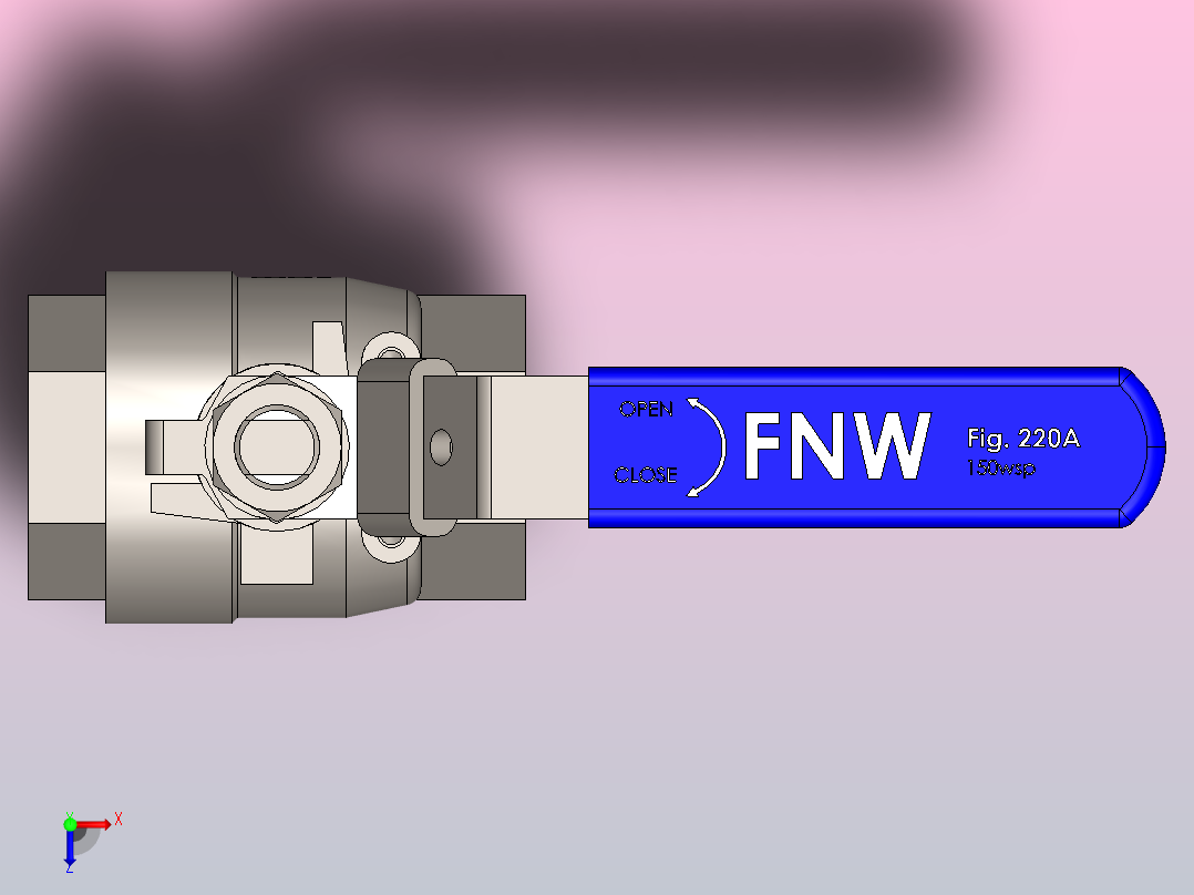 FNW-FNW220AJ二片式内螺纹球阀俯视图