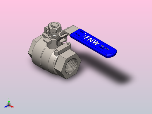FNW-FNW220AJ二片式内螺纹球阀正等轴测缩略图