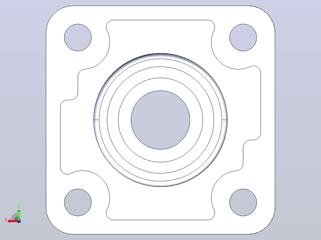 GB／T7810-1995带方形座轴承UELFU205后视图