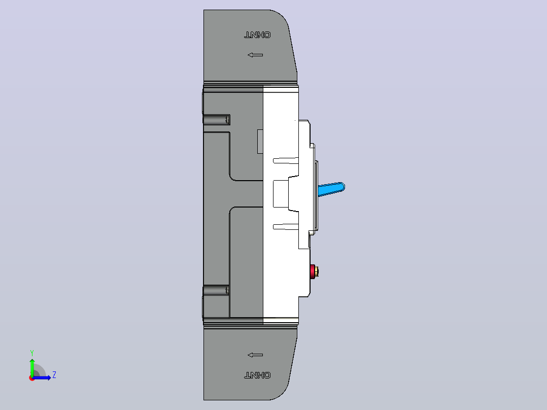 NM5LE-125F 4P剩余电流动作断路器三维模型202209左视图