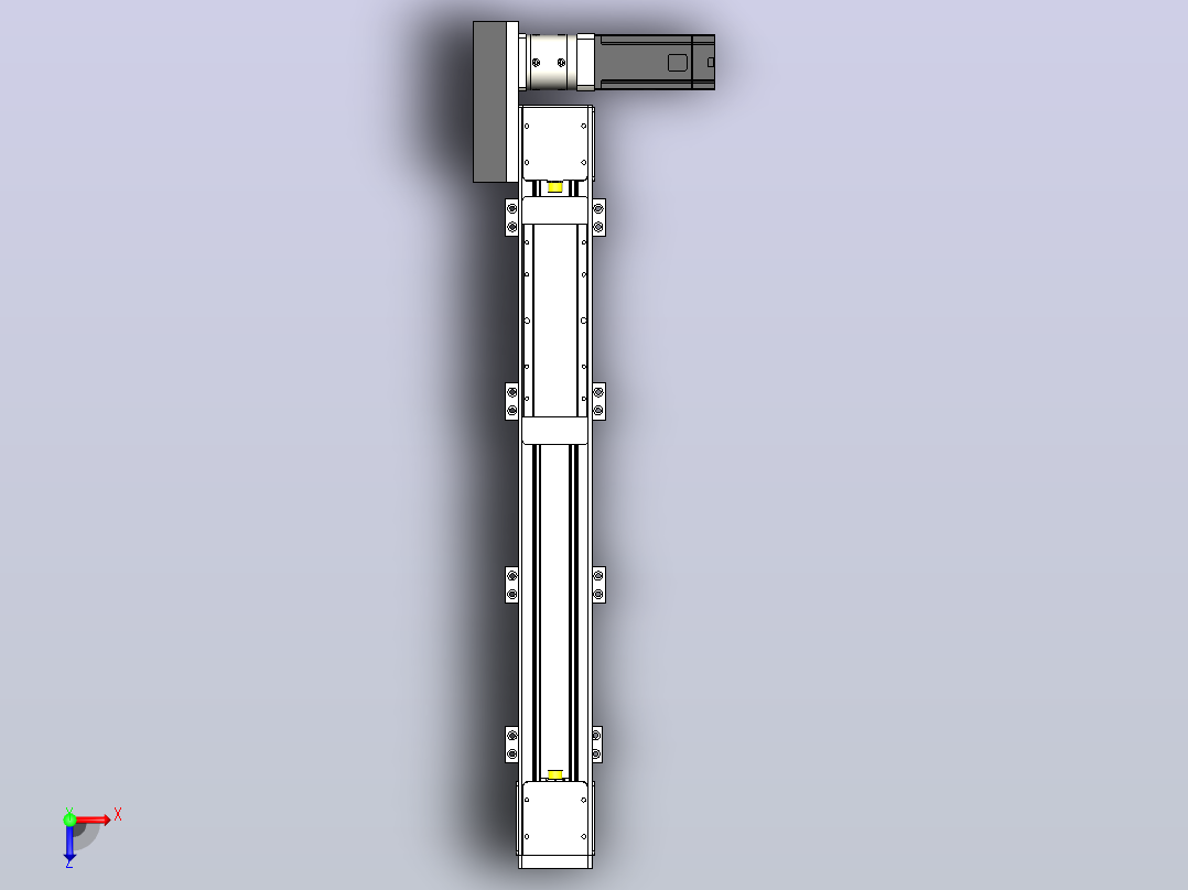 DMEB80L-LBCR欧规同步带模组直线模组（电机左后折）[DMEB80L-L20S350-DT400-C2U-LBCR]俯视图